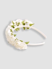JoJo Maman Bébé White Flower Crown Headband - Image 2 of 3