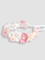JoJo Maman Bébé Pastel Flower Crown Headband - Image 1 of 4