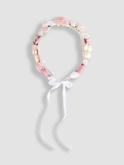 JoJo Maman Bébé Pastel Flower Crown Headband - Image 3 of 4