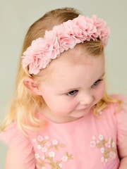 JoJo Maman Bébé Pink Flower Crown Headband - Image 1 of 6