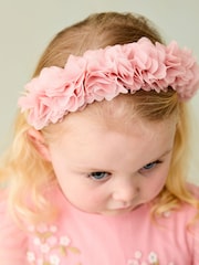 JoJo Maman Bébé Pink Flower Crown Headband - Image 2 of 6
