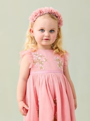 JoJo Maman Bébé Pink Flower Crown Headband - Image 3 of 6
