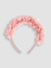JoJo Maman Bébé Pink Flower Crown Headband - Image 4 of 6