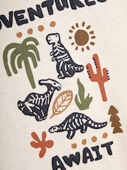 JoJo Maman Bébé Ecru Dino Graphic Print Sweatshirt - Image 3 of 3
