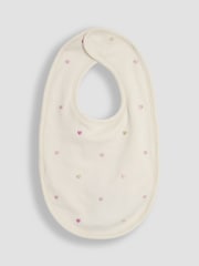 JoJo Maman Bébé Cream Baby Embroidered Bib - Image 1 of 3
