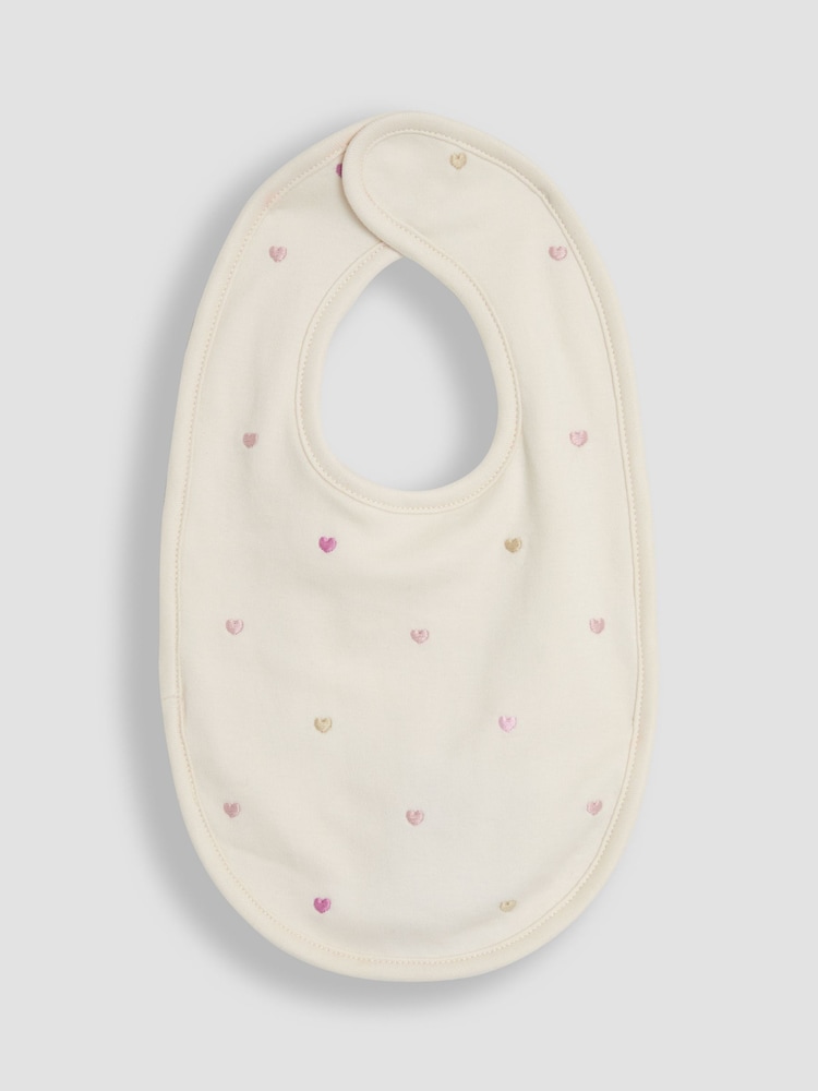 JoJo Maman Bébé Cream Baby Embroidered Bib - Image 1 of 3