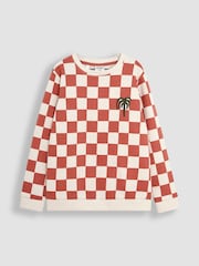 JoJo Maman Bébé Rust Check Sweatshirt - Image 1 of 3