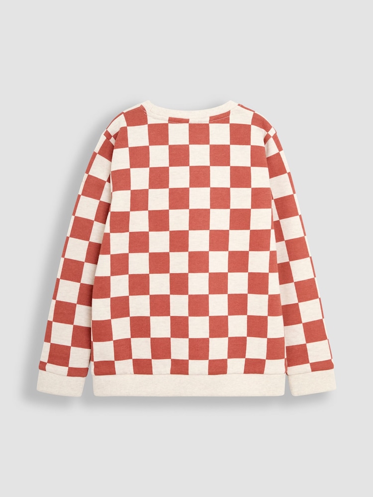 JoJo Maman Bébé Rust Check Sweatshirt - Image 2 of 3
