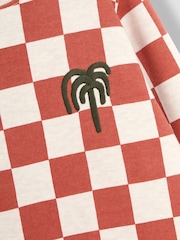 JoJo Maman Bébé Rust Check Sweatshirt - Image 3 of 3