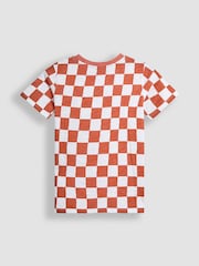 JoJo Maman Bébé Rust Nasa Graphic Print Checkerboard T-Shirt - Image 2 of 3