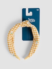 JoJo Maman Bébé Yellow Floral Print Knot Headband - Image 2 of 4