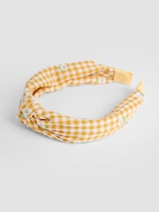 JoJo Maman Bébé Yellow Floral Print Knot Headband - Image 3 of 4