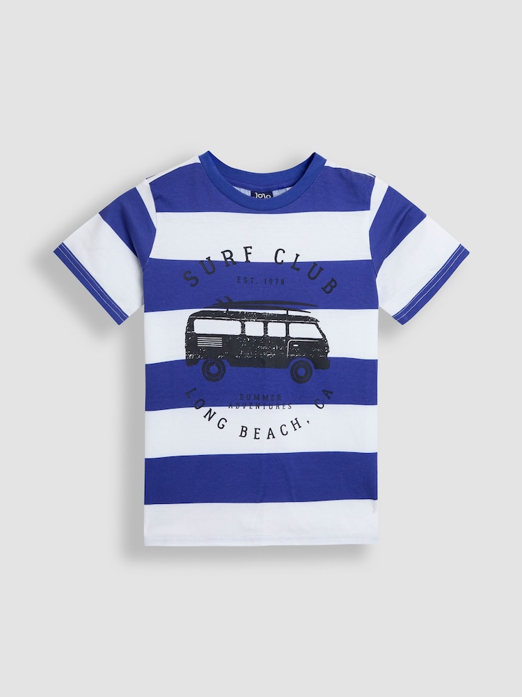 JoJo Maman Bébé Navy Surf Club T-Shirts 2 Pack - Image 2 of 5