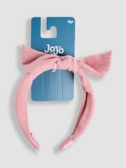 JoJo Maman Bébé Dusky Pink Bow Headband - Image 2 of 3