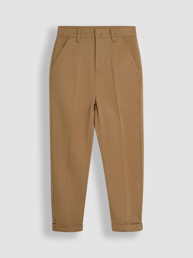 JoJo Maman Bébé Tan Brown Smart Chino - Image 1 of 3 JoJo Maman Bébé Tan Brown Smart Chino - Image 1 of 3