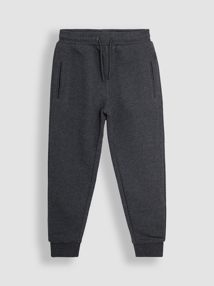 JoJo Maman Bébé Charcoal Marl & Black 2-Pack Joggers - Image 2 of 5