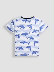 JoJo Maman Bébé Blue Shark T-Shirt & Shorts Set 2 Piece - Image 3 of 5