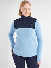 Calvin Klein Golf Cecily Blue Hybrid Quarter Zip Sweatshirt - Image 1 of 8