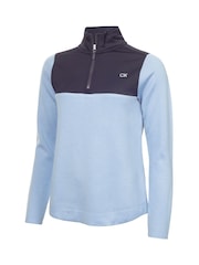 Calvin Klein Golf Cecily Blue Hybrid Quarter Zip Sweatshirt - Image 5 of 8