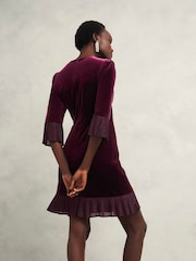 Hobbs Purple Ashley Velvet Dress - Image 4 of 6