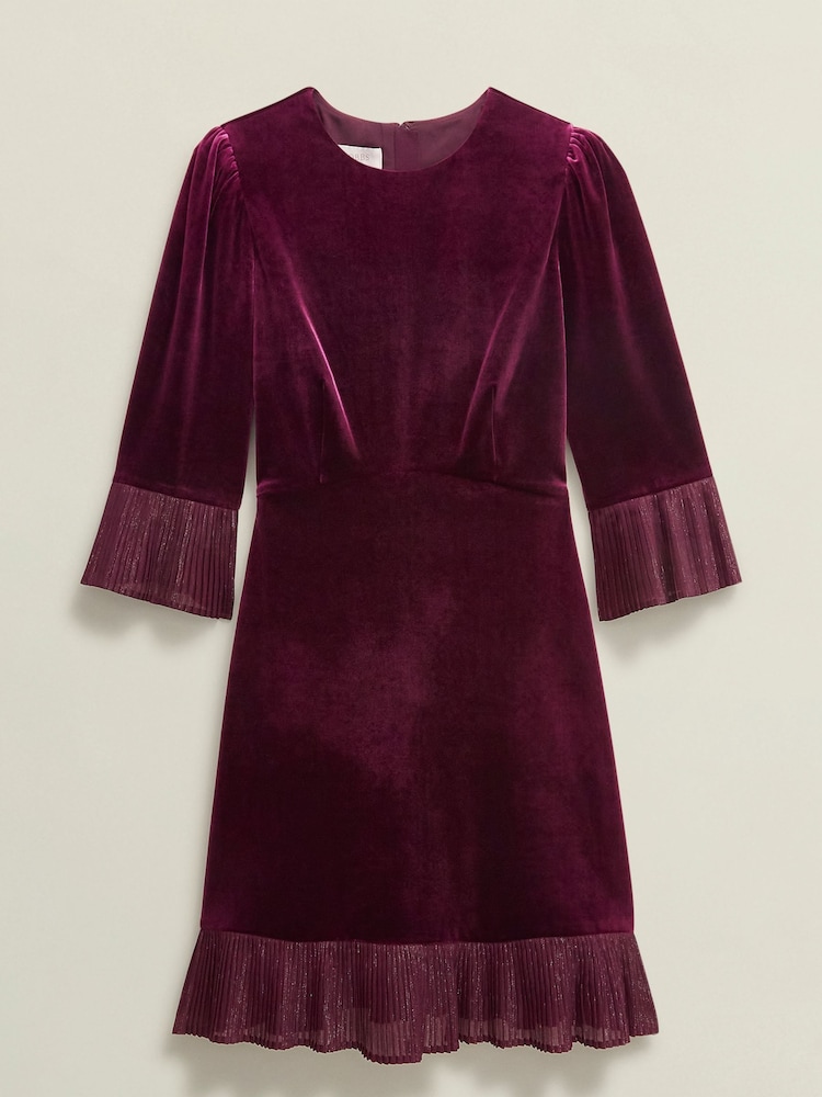 Hobbs Purple Ashley Velvet Dress - Image 6 of 6