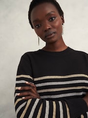 Hobbs Black Destiny Stripe Jumper - Image 2 of 4
