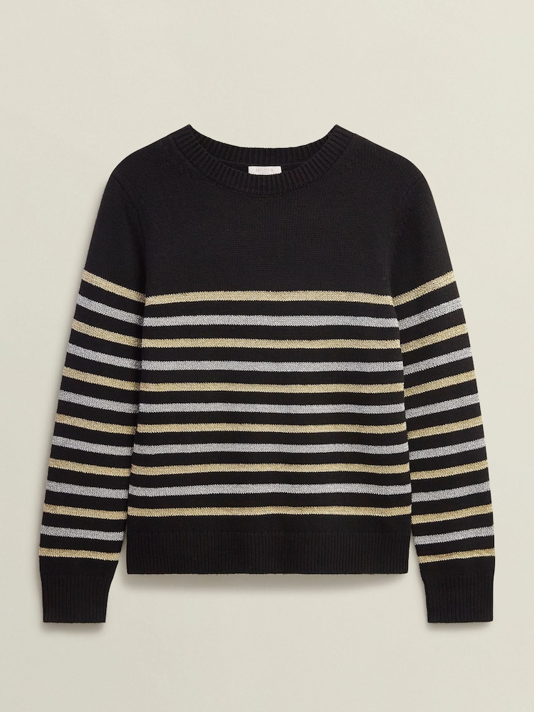 Hobbs Black Destiny Stripe Jumper - Image 4 of 4