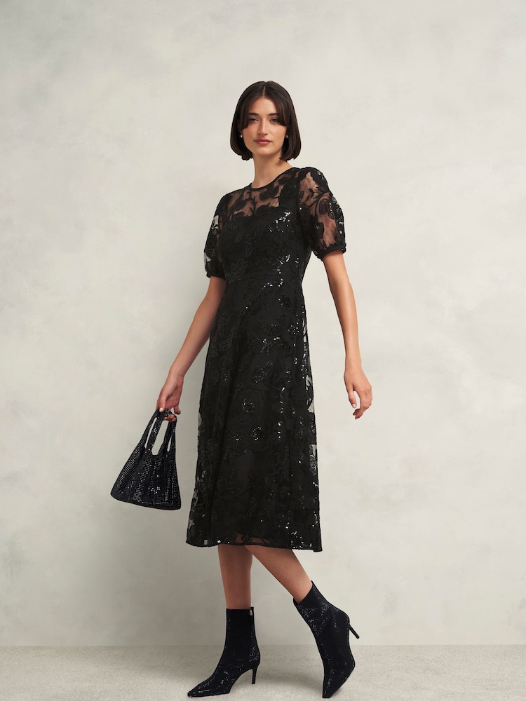 Hobbs Black Ami Lace Dress - Image 1 of 4