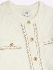 River Island Cream Girls Sequin Chain Cardigan - Image 3 of 4