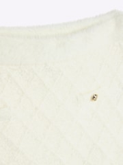 River Island Cream Girls Sequin Chain Cardigan - Image 4 of 4