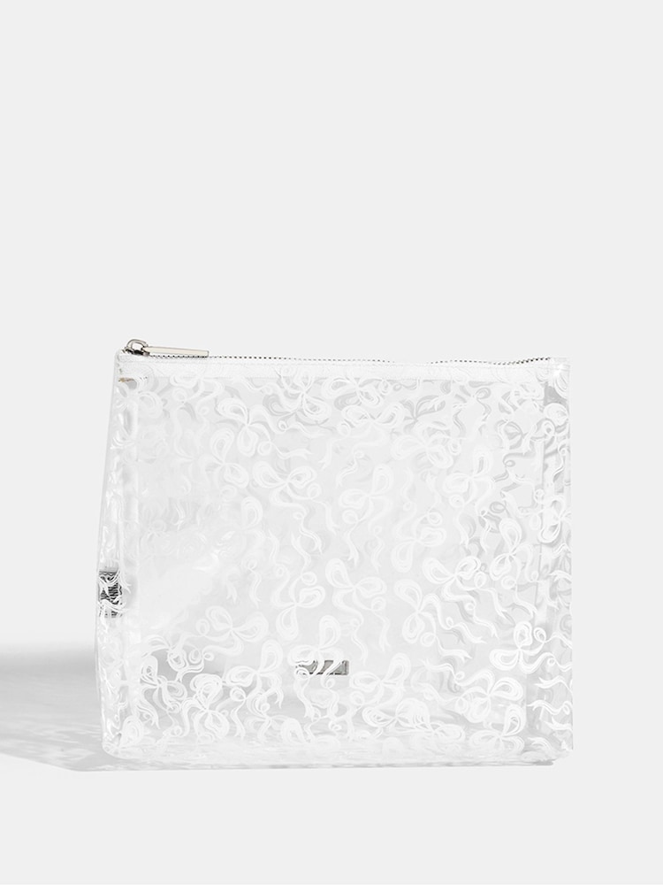Skinnydip Bow Swirl White Wash Bag - Image 1 of 5