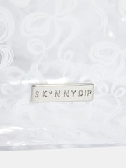 Skinnydip Bow Swirl White Wash Bag - Image 4 of 5