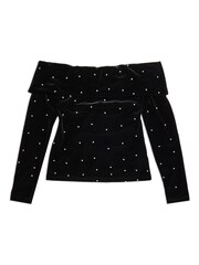 Albaray Velvet & Pearl Bardot Black Top - Image 3 of 4