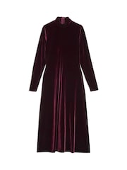 Albaray Red Velvet Sleeveless Funnel Neck Dress - Image 5 of 5