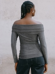 Albaray Silver Glitter Bardot Top - Image 2 of 4