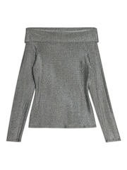 Albaray Silver Glitter Bardot Top - Image 4 of 4