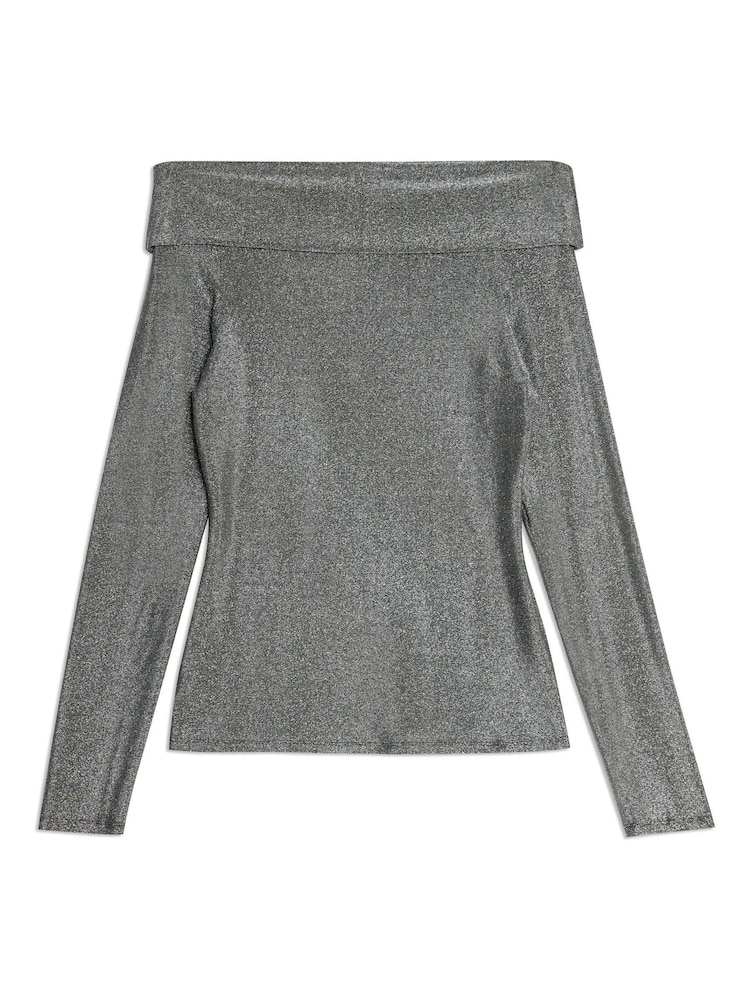 Albaray Silver Glitter Bardot Top - Image 4 of 4