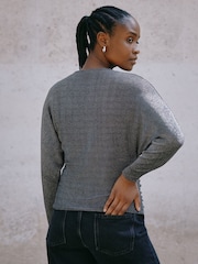 Albaray Silver Glitter Drape Top - Image 2 of 5