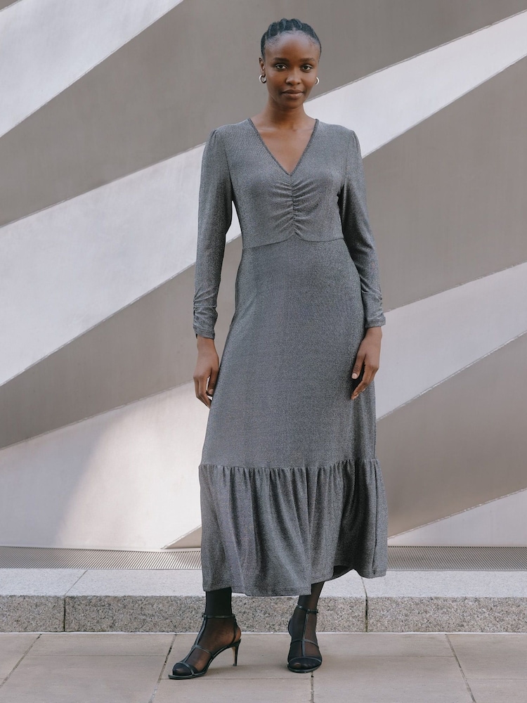 Albaray Silver Glitter Maxi Dress - Image 1 of 4