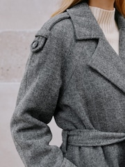 Albaray Grey Herringbone Coat - Image 3 of 5