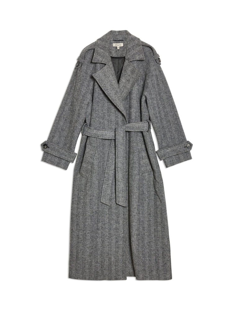 Albaray Grey Herringbone Coat - Image 5 of 5 Albaray Grey Herringbone Coat - Image 5 of 5