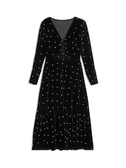 Albaray Velvet & Pearl Midi Black Dress - Image 5 of 5