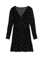 Albaray Velvet & Pearl Short Black Dress - Image 3 of 4