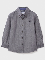 Crew Clothing Company Red 100% Cotton Long Sleeve Herringbone Flannel Shirt - Image 1 of 3