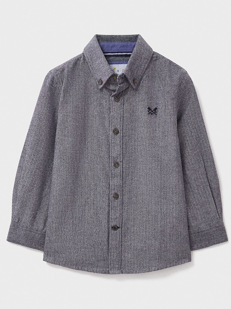 Crew Clothing Company Red 100% Cotton Long Sleeve Herringbone Flannel Shirt - Image 1 of 3
