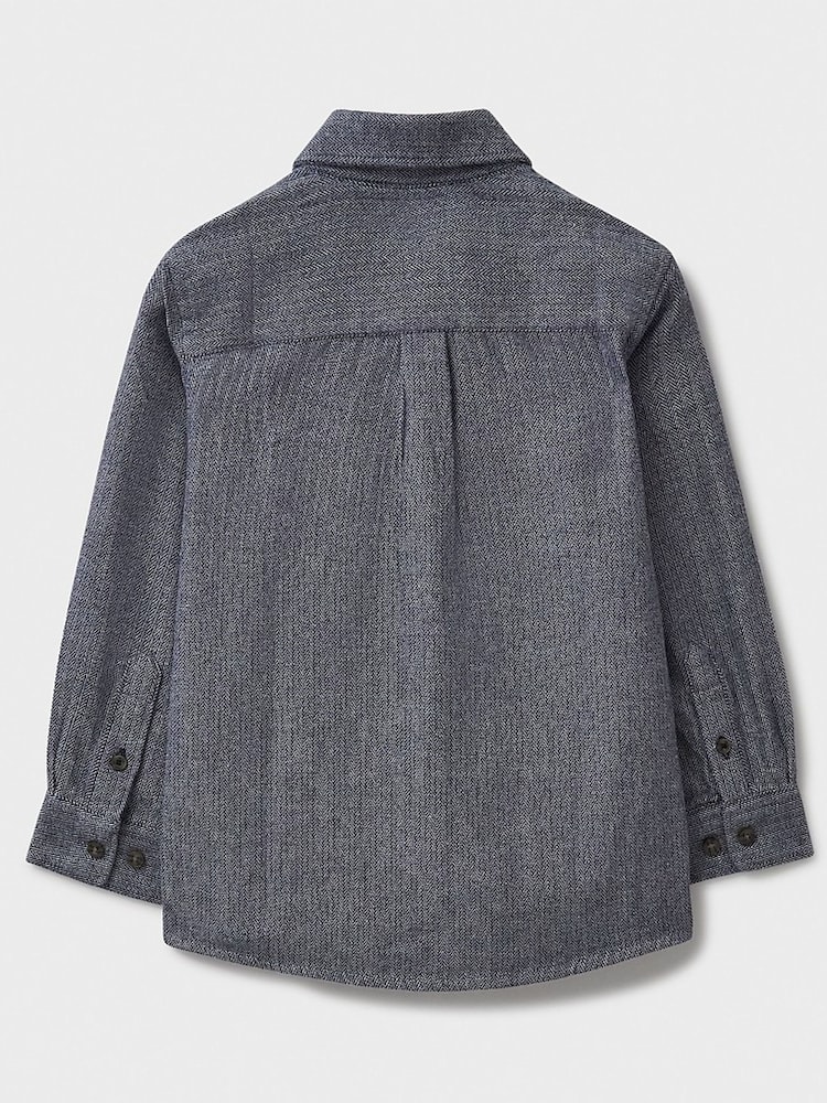 Crew Clothing Company Red 100% Cotton Long Sleeve Herringbone Flannel Shirt - Image 2 of 3