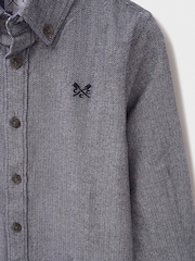 Crew Clothing Company Red 100% Cotton Long Sleeve Herringbone Flannel Shirt - Image 3 of 3