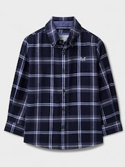 Crew Clothing Blue Check Brushed 100% Cotton Flannel Shirt - Image 1 of 3