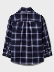 Crew Clothing Blue Check Brushed 100% Cotton Flannel Shirt - Image 2 of 3