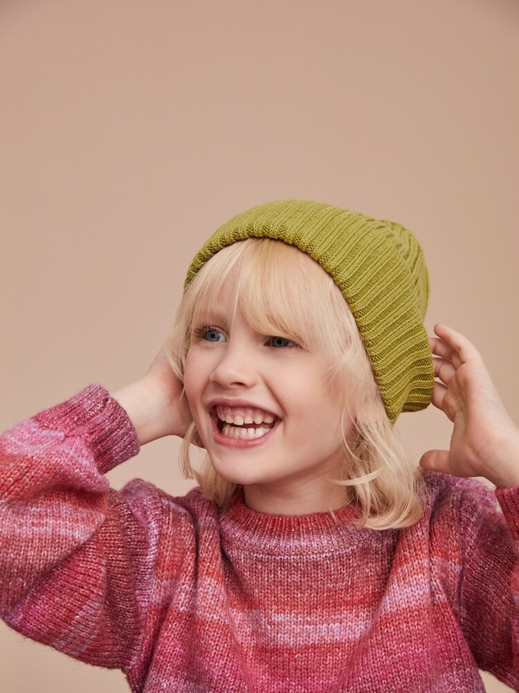 Crew Clothing Pink Fluffy Space Dyed Stripe 100% Cotton Jumper - Image 2 of 5